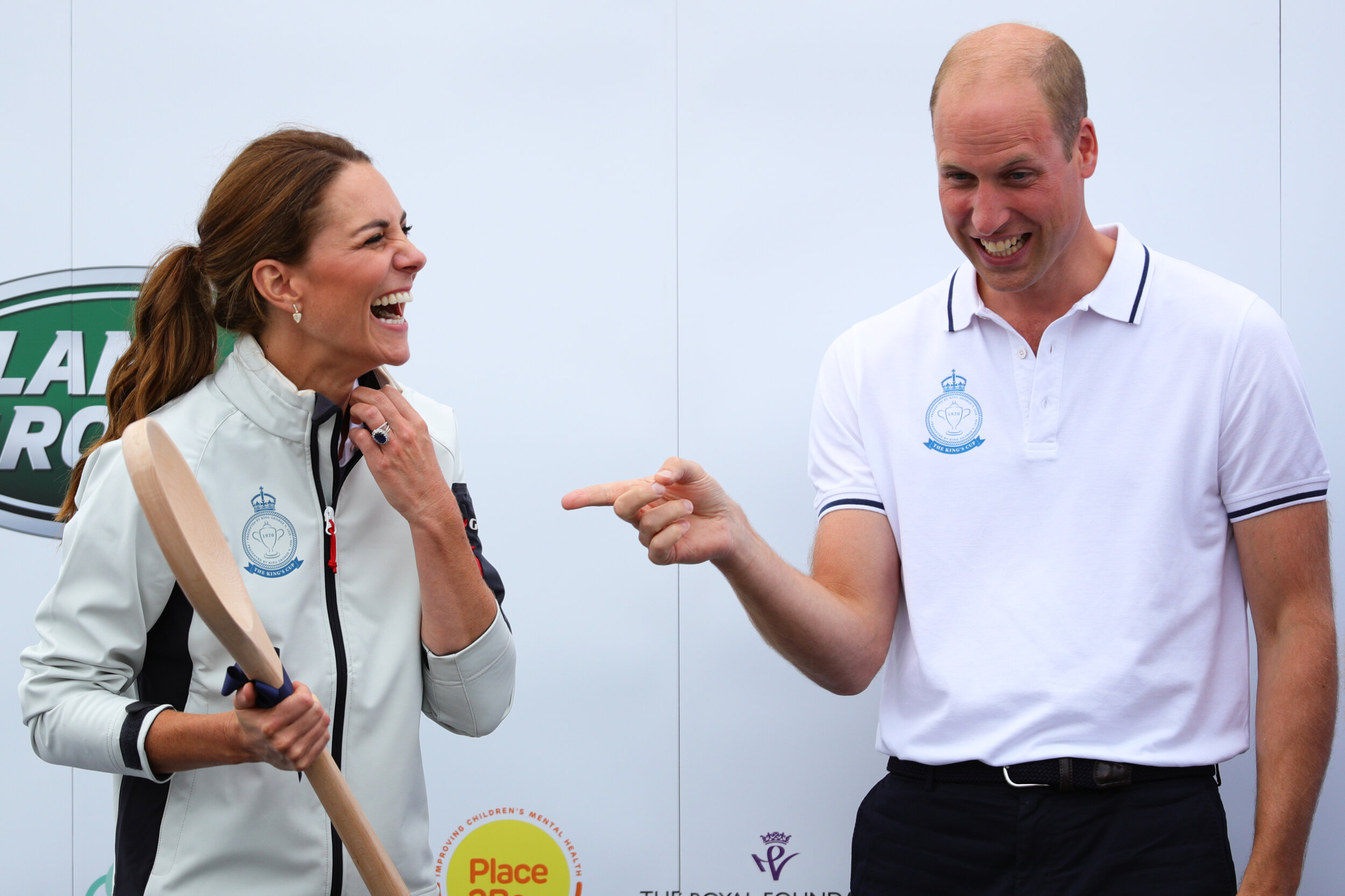  The Duchess and Duke of Cambridge at the prize giving after the King's Cup regatta at Cowes on the Isle of Wight. Picture by: Aaron Chown/PA Images. Date taken: 08-Aug-2019 