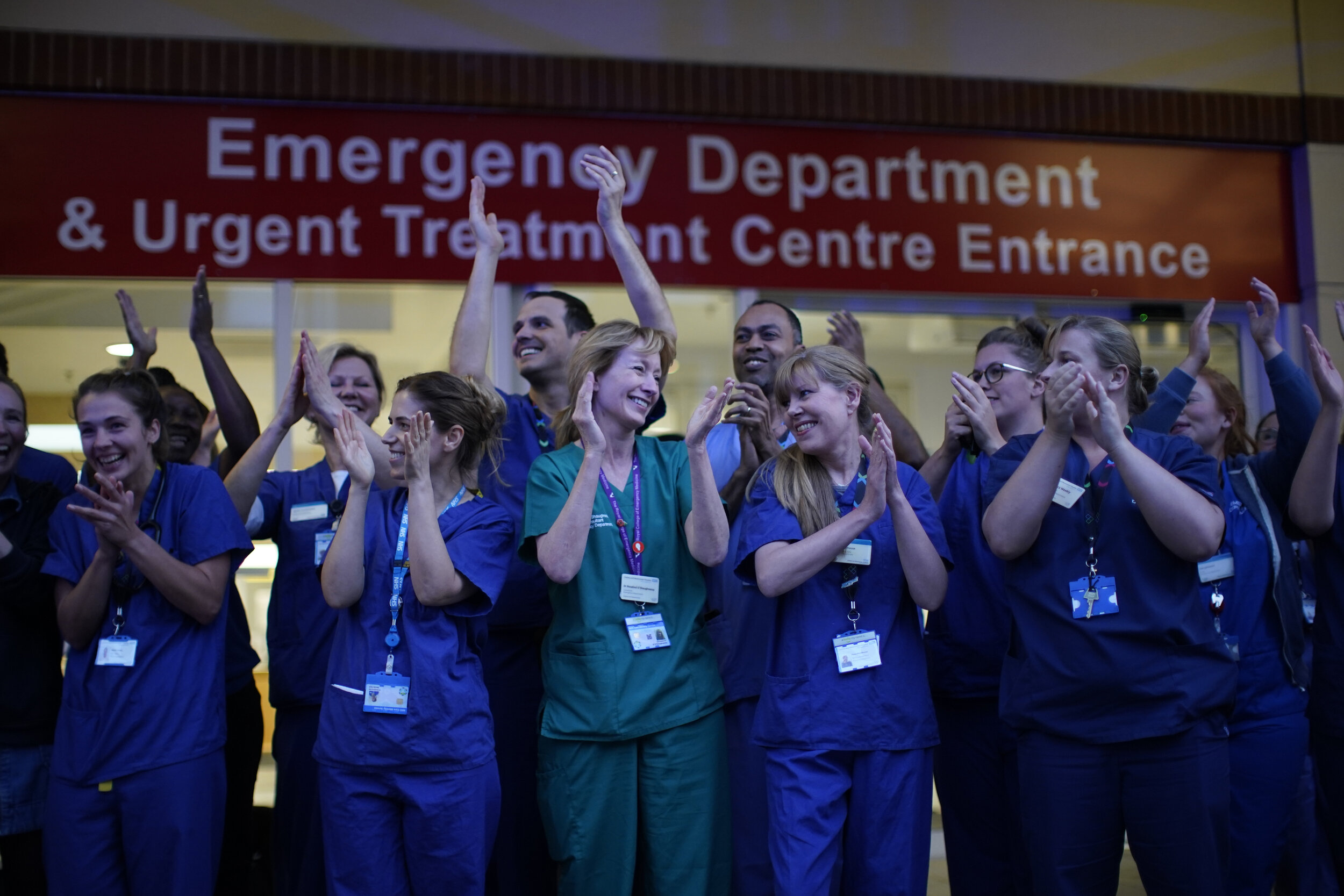 Nurses outside the Chelsea and Westminster Hospital, London, to salute local heroes during Thursday's nationwide Clap for Carers NHS initiative to applaud NHS workers and carers fighting the coronavirus pandemic. Picture by: Aaron Chown/PA Images. D