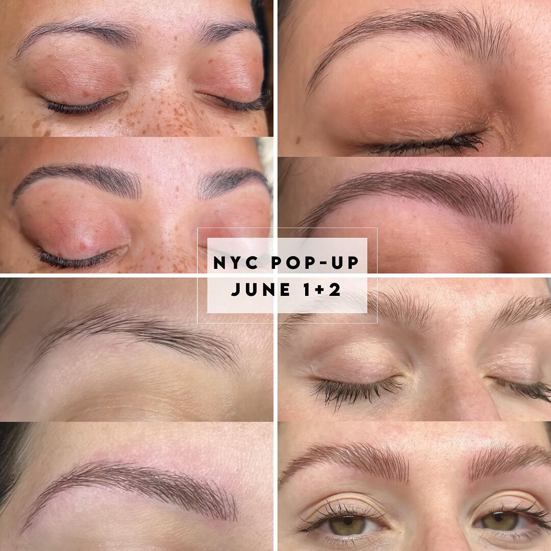 NYC dates are here! @alixandriacapparelli + @molliew.beauty will be taking clients June 1st + 2nd

We will be taking clients for microblading, feathering, brow lamination, lash lifts + freckles ✨ DM us or email experience@hairylittlethings.com for an