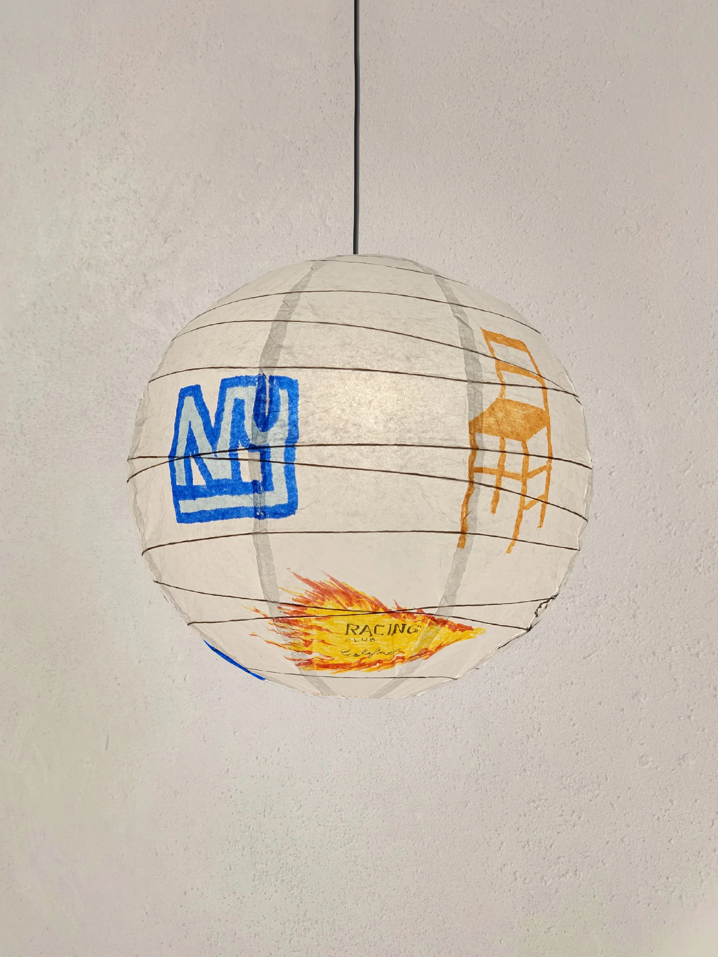 Abat-jour en papier et aquarelle pièce unique