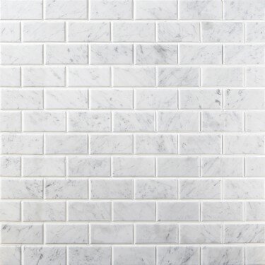 White Carrara 2" x 4" Beveled