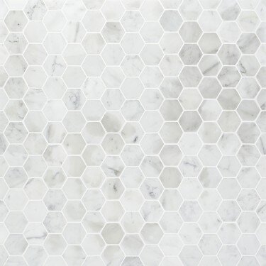 White Carrara 1", 2", 3, 4", 5" Mosaic