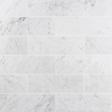 White Carrara 4" x 12" Tile