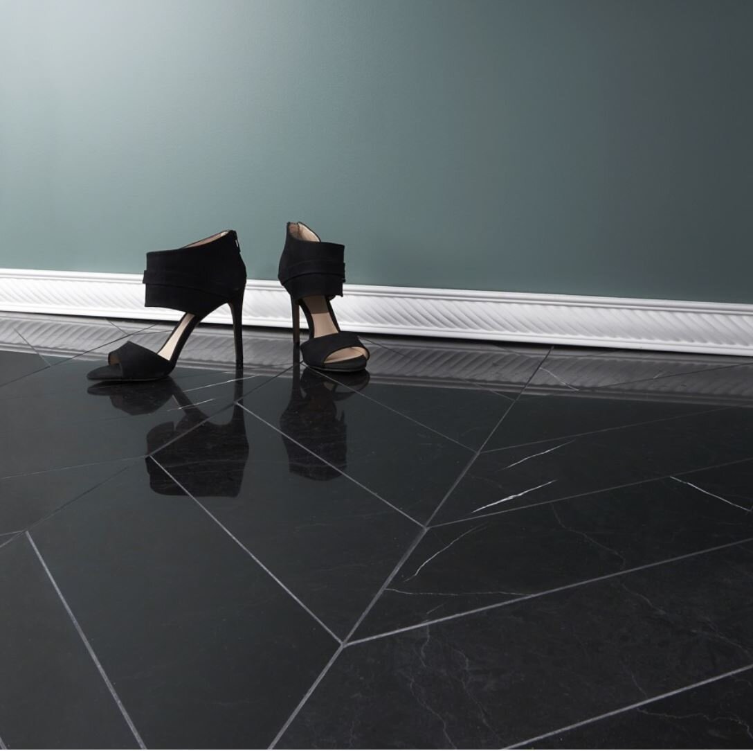 Nero Marquina 6" x 24" Chevron