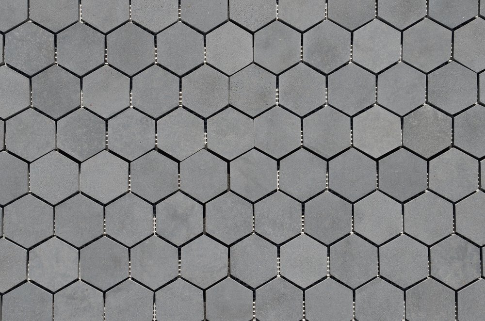Dark Grey Basalt 2" Hex Mosaic
