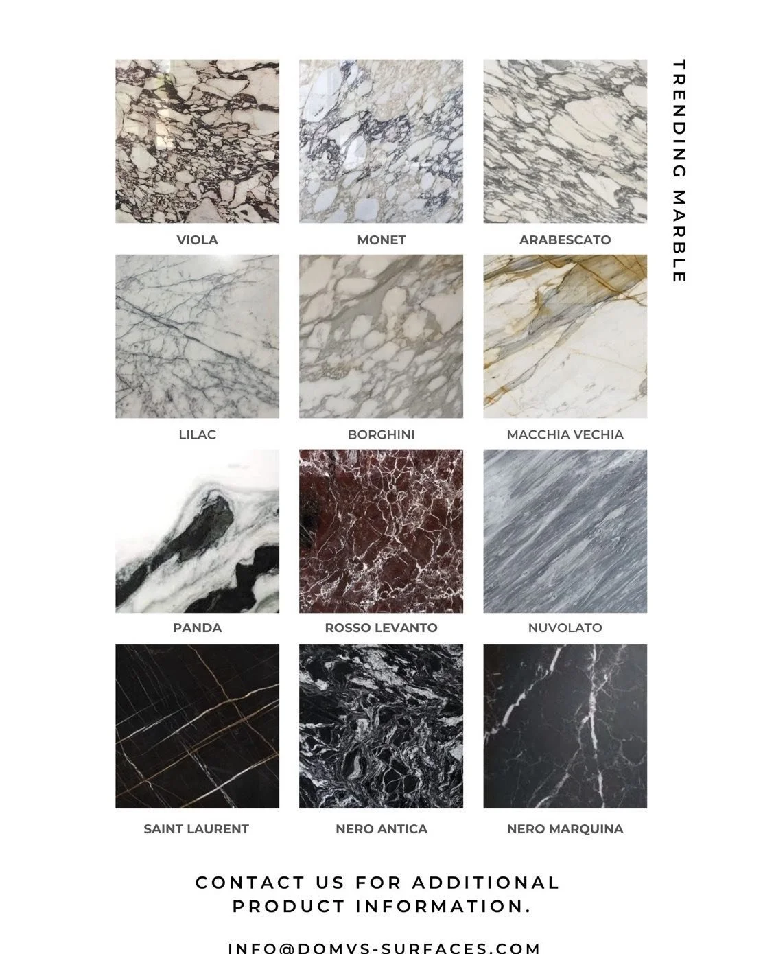 Embark on a journey of unparalleled luxury and sophistication with DOMVS SURFACES, a premier destination for the finest marble slabs. 

Renowned for their extensive collection of exquisite natural stones, DOMVS SURFACES offers a vast array of marble 