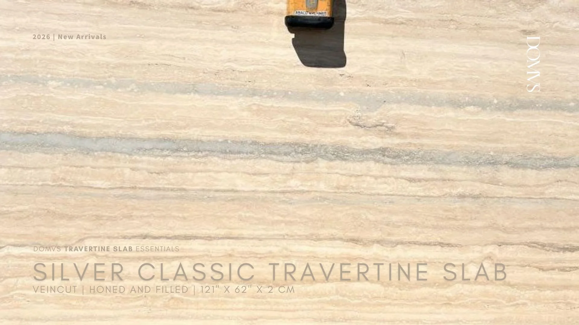 SILVER CLASSIC TRAVERTINE SLAB VEINCUT FILLED HONED 121 X 62 X 2CMBV DOMVS SURFACES..jpg