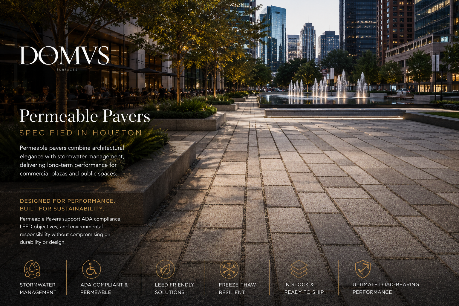 Permeable Pavers for plazas in Houston