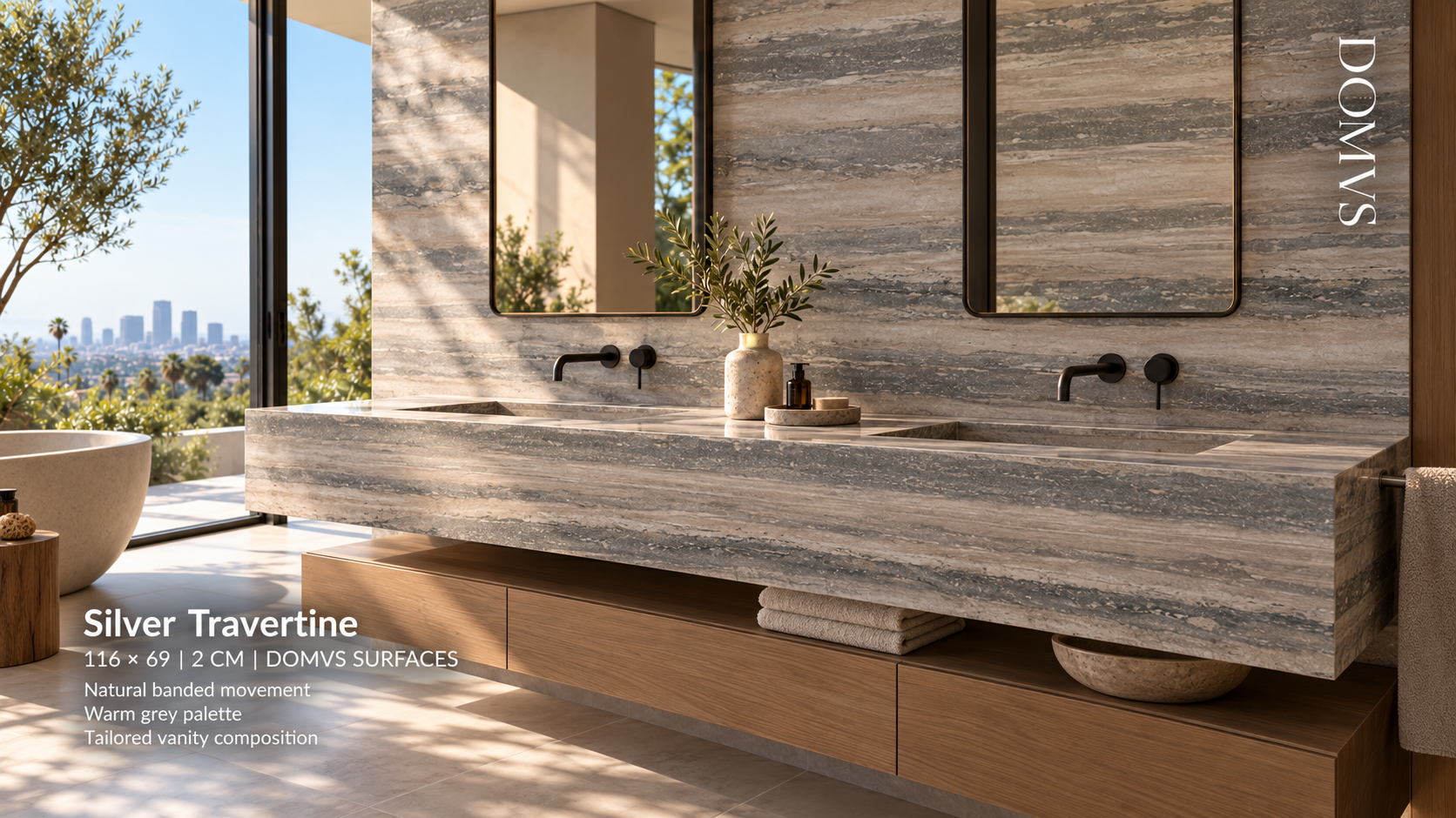 Travertine Slab Countertops: How Should Designers Specify a Silver Travertine Vanity?