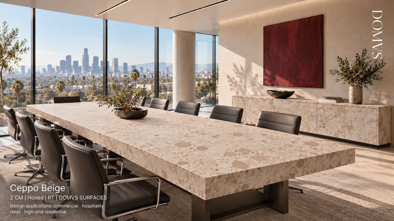 A Ceppo Beige Conference Table: Seven Decisions for a Contemporary Meeting Room