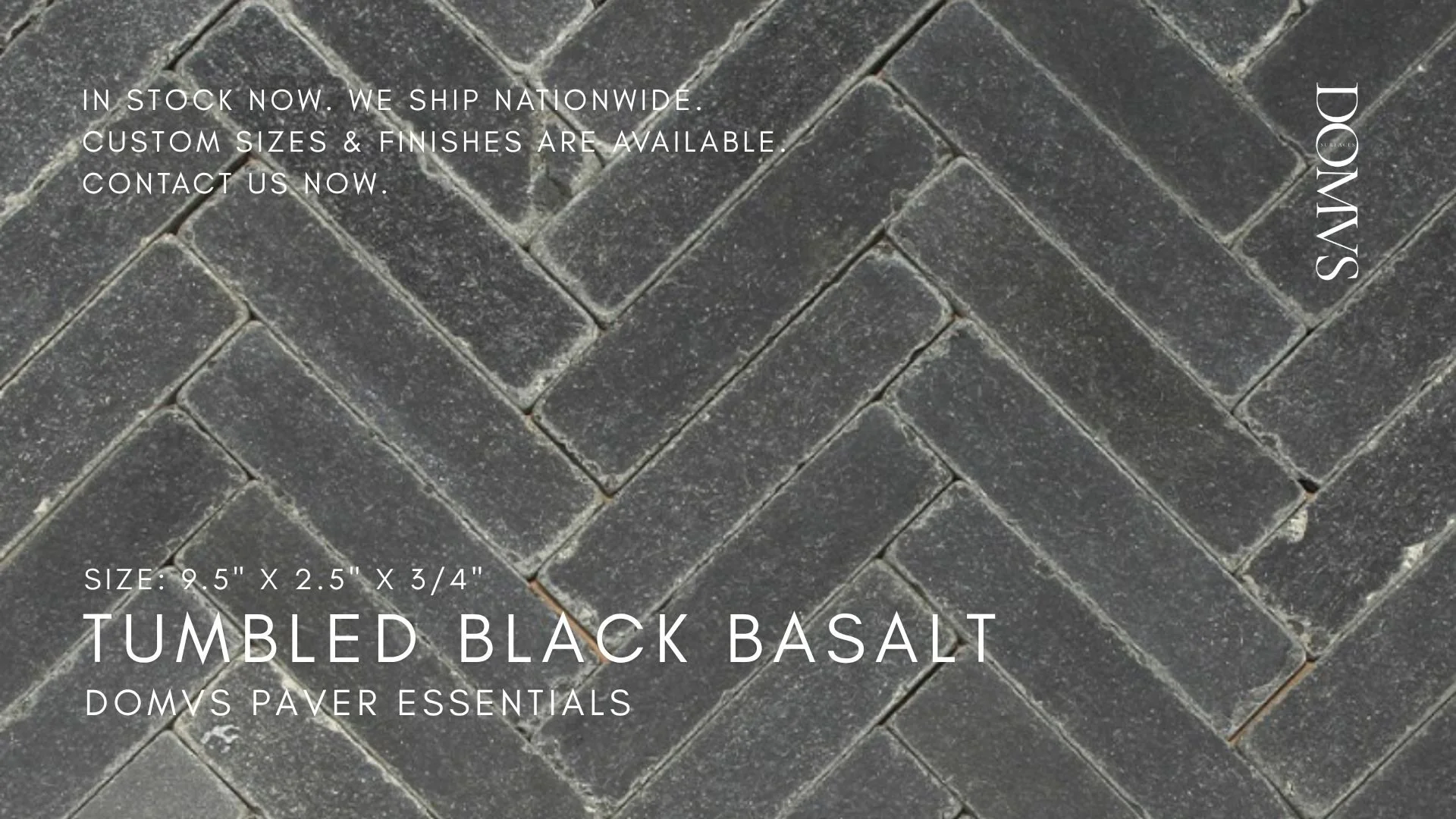 Tumbled Basalt Paver | Finish: 2" x 8" by DOMVS SURFACES
