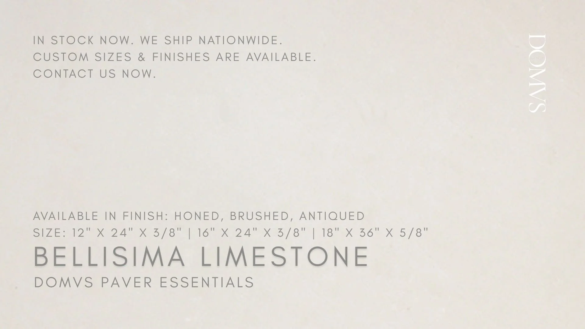 Ivory Honed Limestone Bellisima 24" x 48", 18" x 36", 24" x 24", 12" x 24". In Stock Now. We Ship Nationwide.