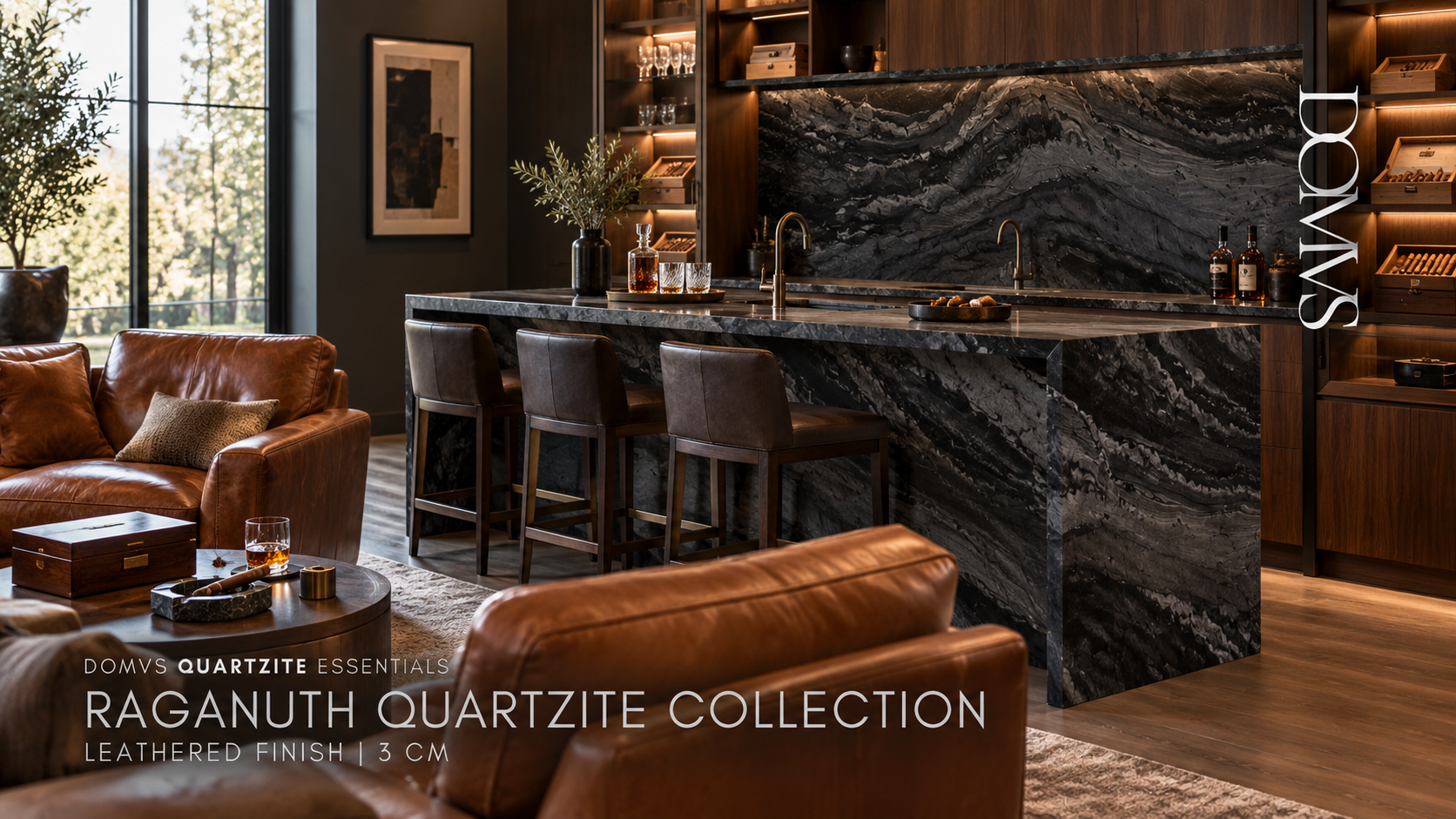 Unqiue Slab for Cigar Lounge Man Cave Boutique Hotel RT by DOMVS Surfaces