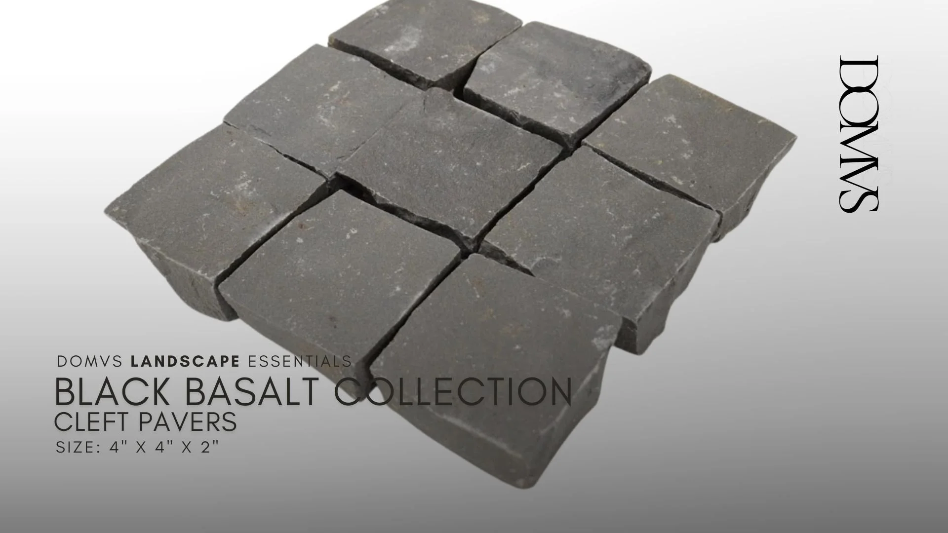 BLACK BASALT CLEFT 4" x 4" x 2". In Stock Now. We Ship Nationwide!