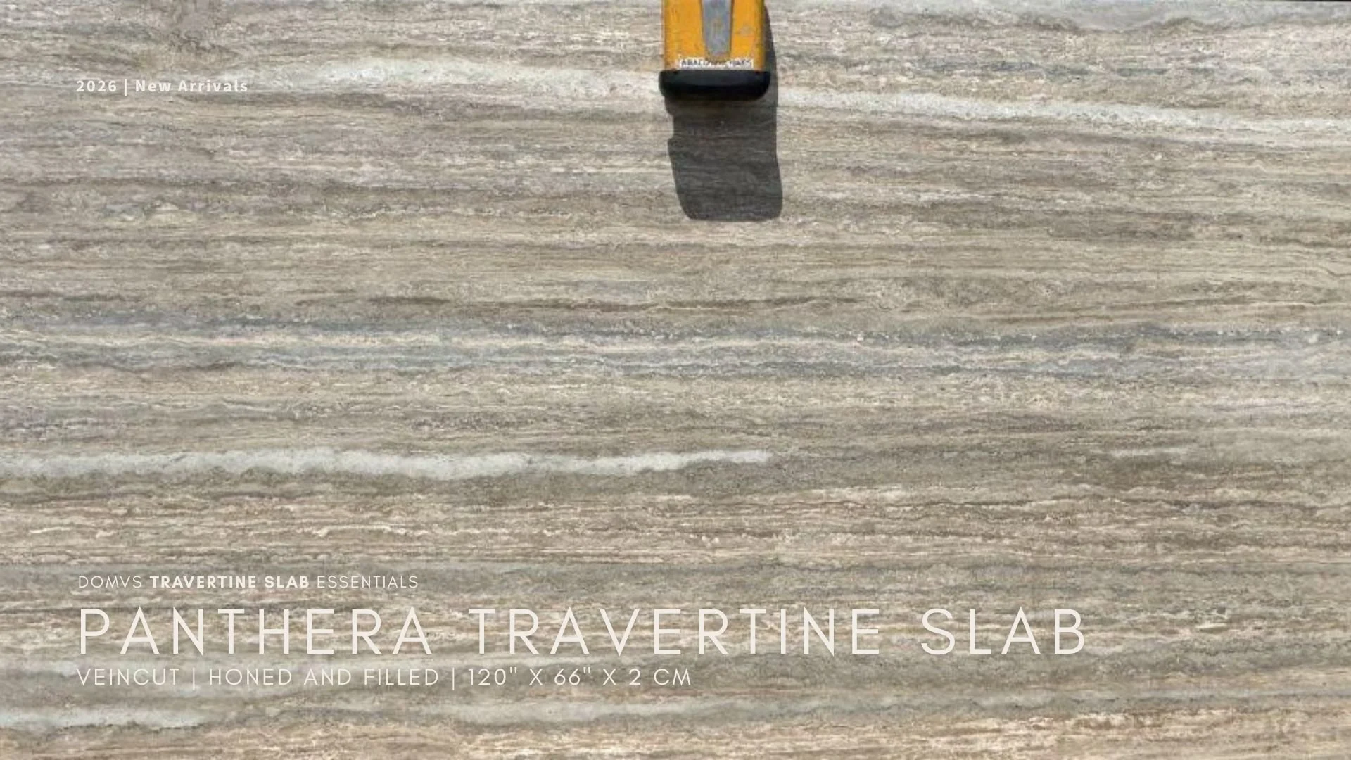 Panthera Travertine Slab Vein cut Honed Filled for Landscape Projects. In Stock Now. We Ship Nationwide!