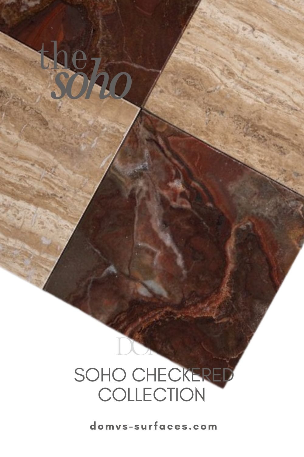 Checkered Red Onyx & Roman by DOMVS SURFACES. In Stock Now.