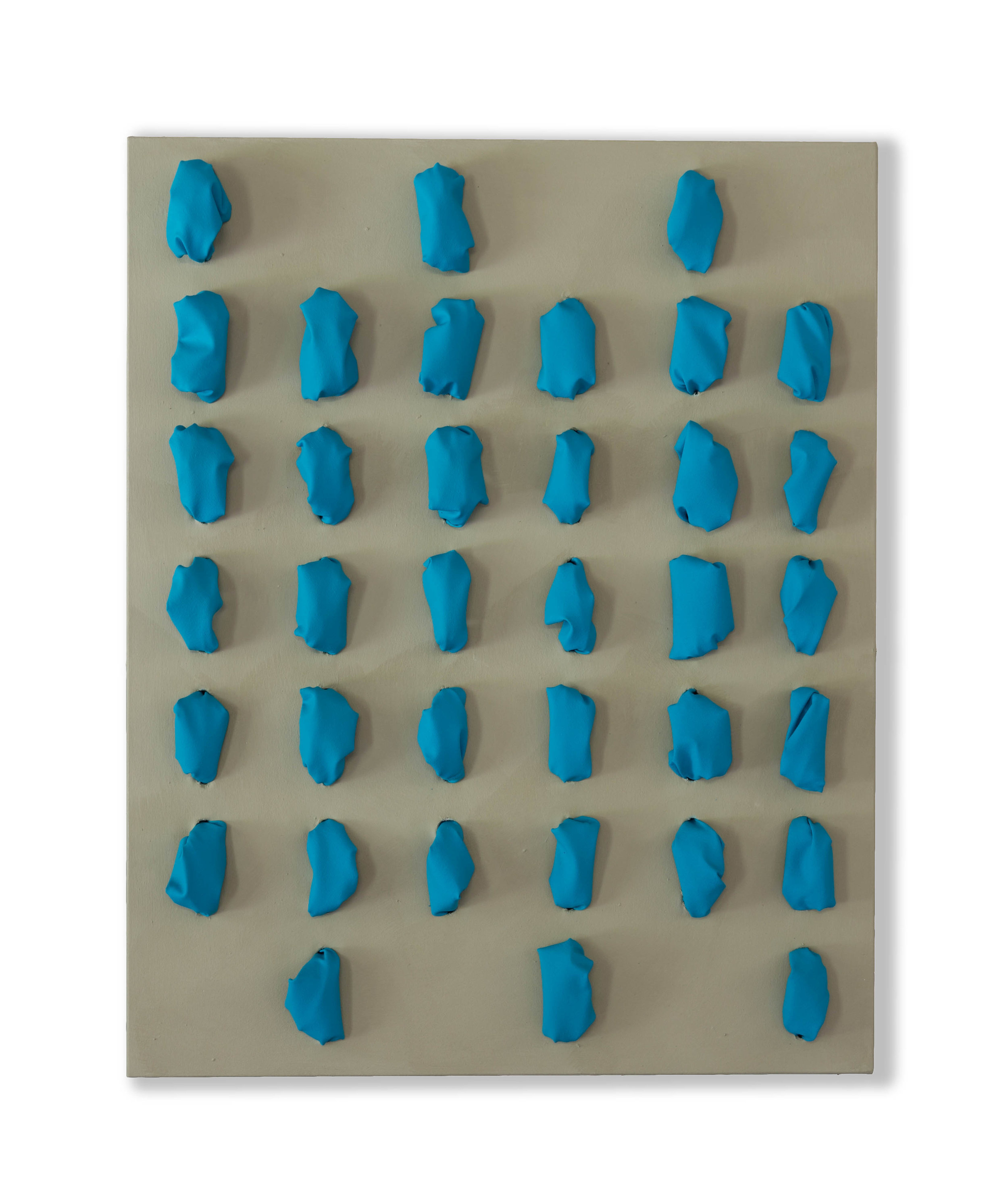 Alternating Turquoise - 2018 Pigmento acrilico su tela stesa su tavola 100 x 80 x 16 cm (AxLxP) Collezione Privata