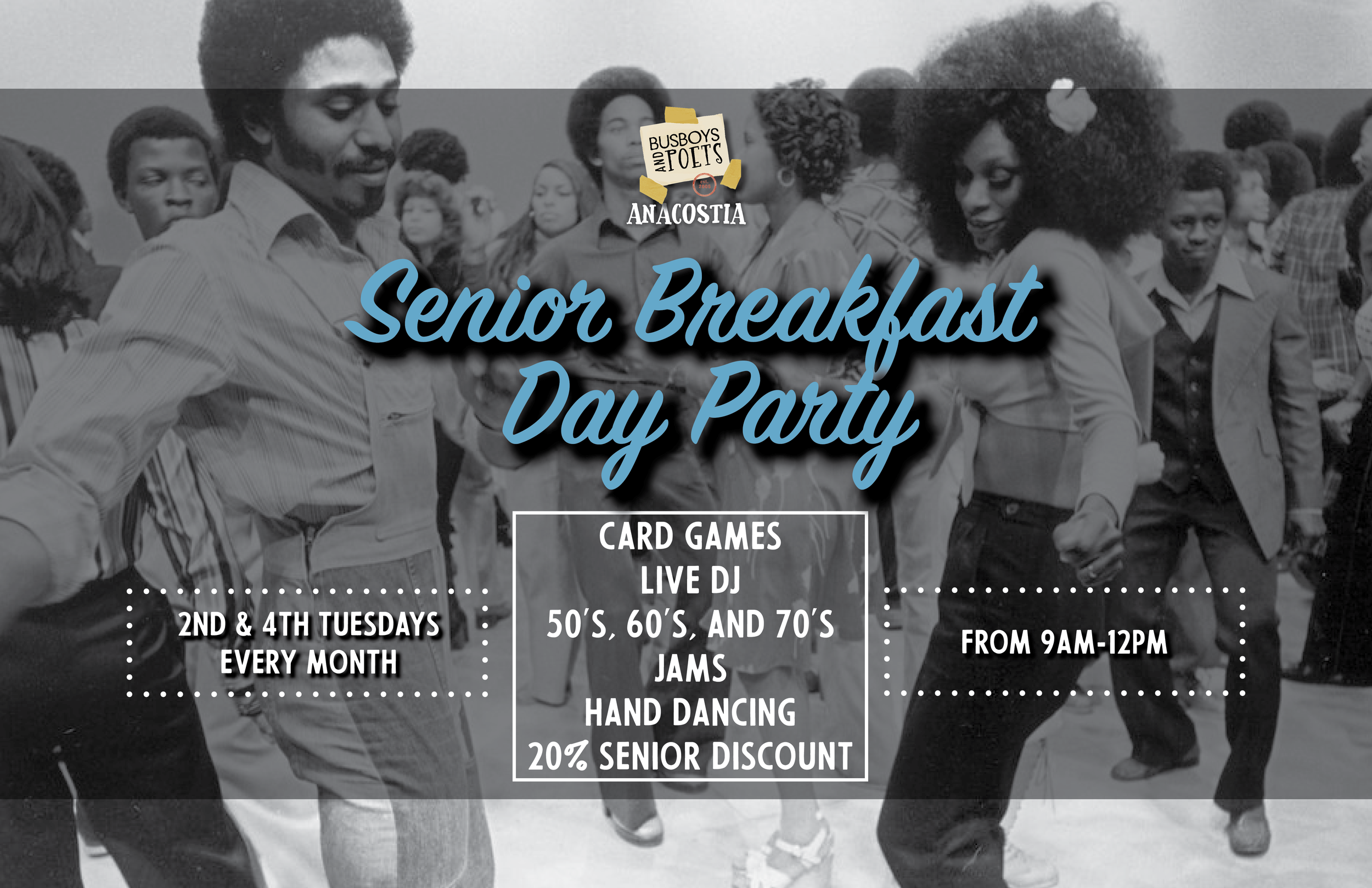 Every 2nd + 4th Tuesday | Busboys and Poets Senior Breakfast Day Party