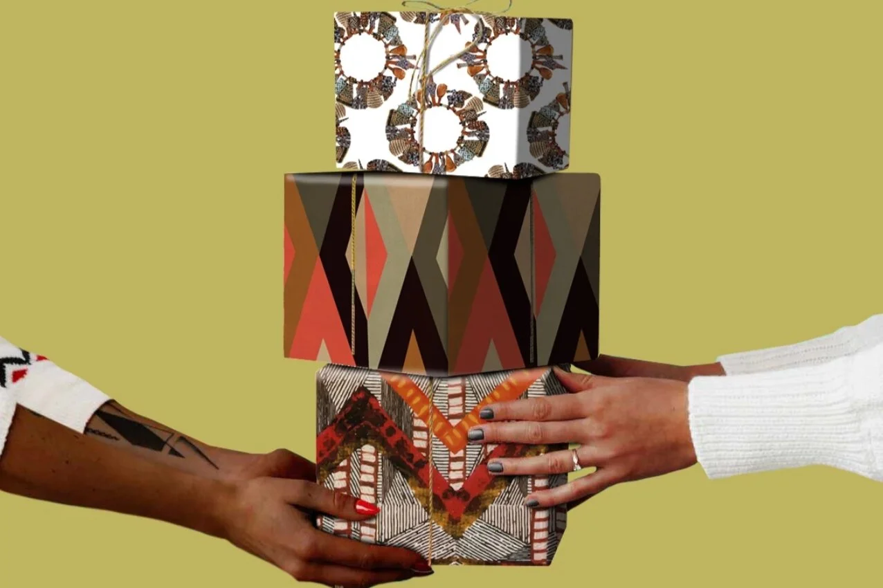 Save 20% on 2 or more rolls of FOLKUS gift wrap at Nubian Hueman