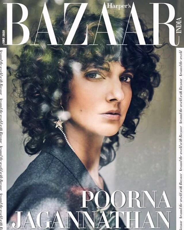 What an honor to remotely style @poornagraphy_ , an extraordinary talent who has been like a sister to me for the last several years for the cover of @bazaarindia . Photographed through windows and doors by @shayanhathaway . #poornajagannathan is not