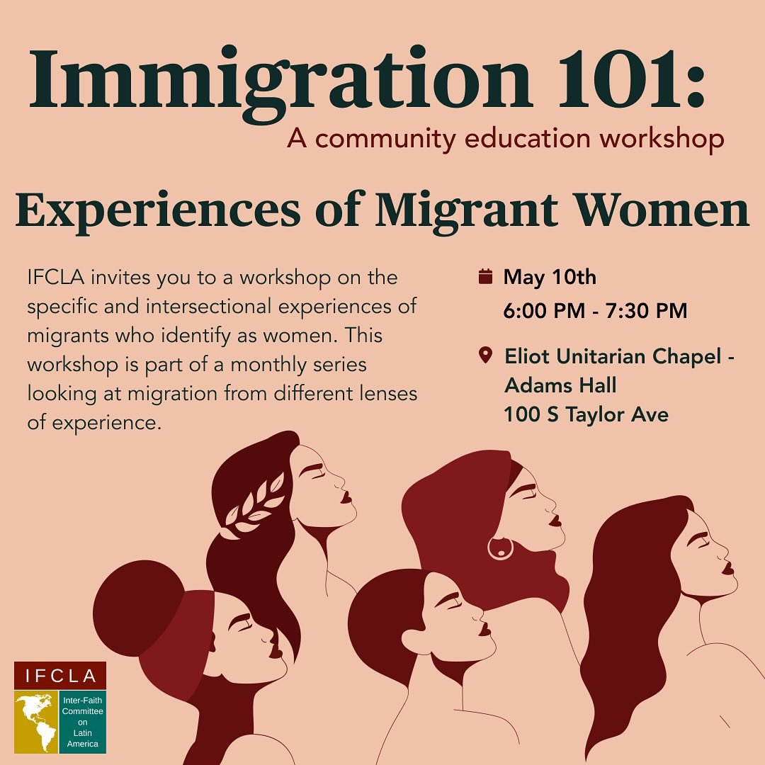 IFCLA invites you to a workshop on the specific and intersectional experiences of migrants who identify as women. This workshop is part of a monthly series looking at migration from different lenses of experience. This in person event is open to our 