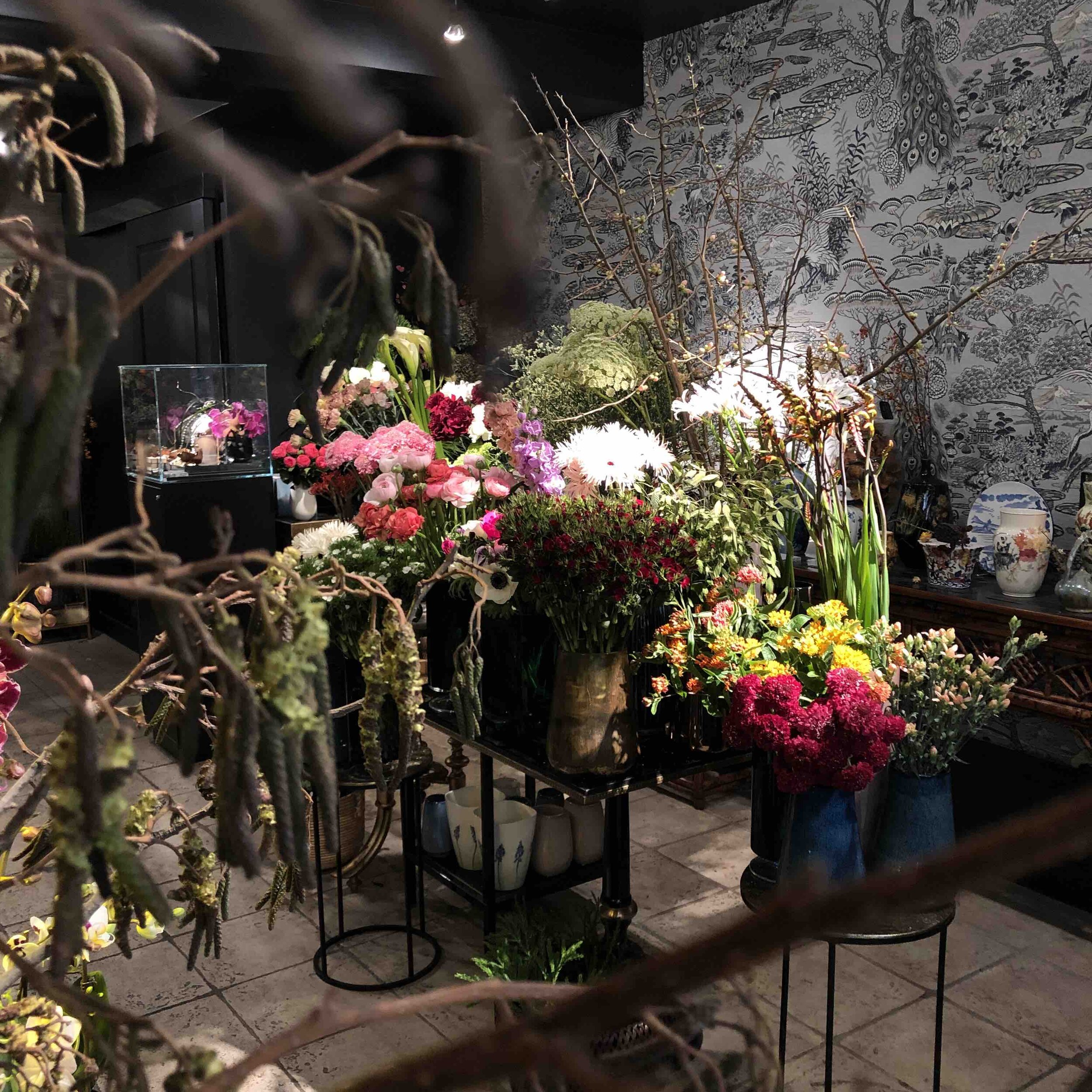 BOYA boutique intérieur fleurs originales éclairage 