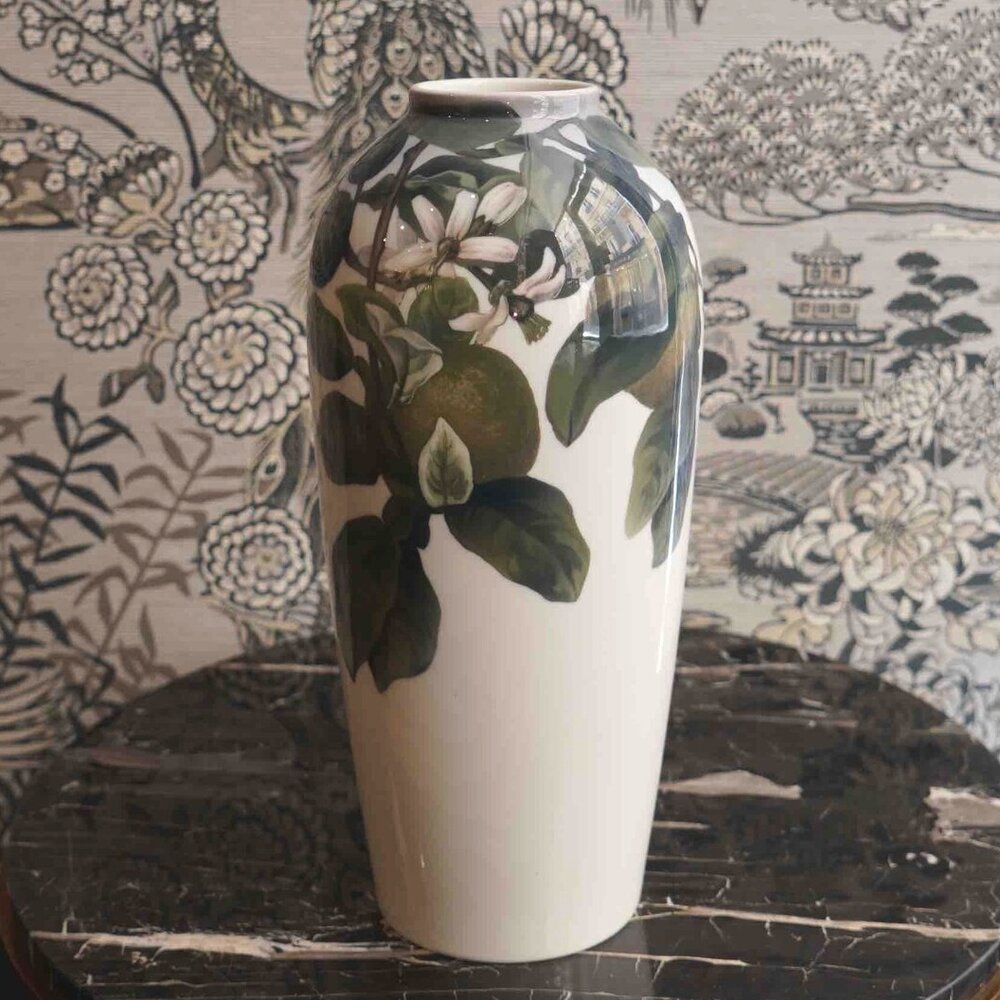 Danish ceramic vase with citrus decor — BOYA - Fleurs & Maison
