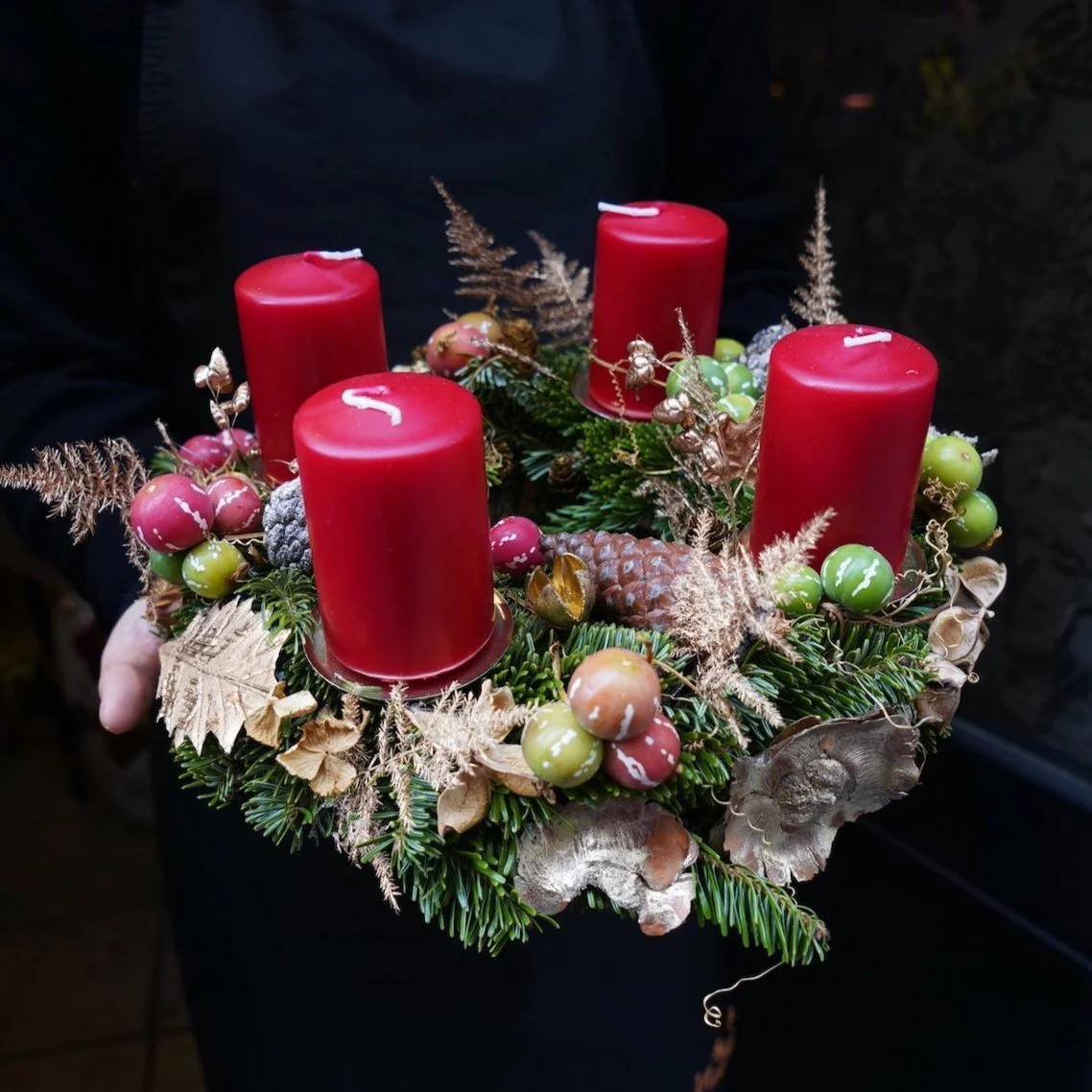Couronne de l'Avent avec bougies