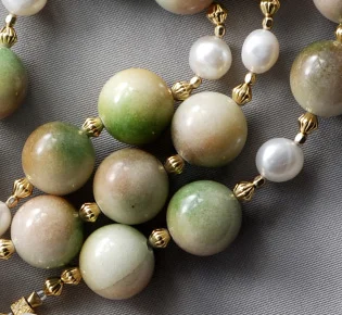 Apple White Jade and Pearls