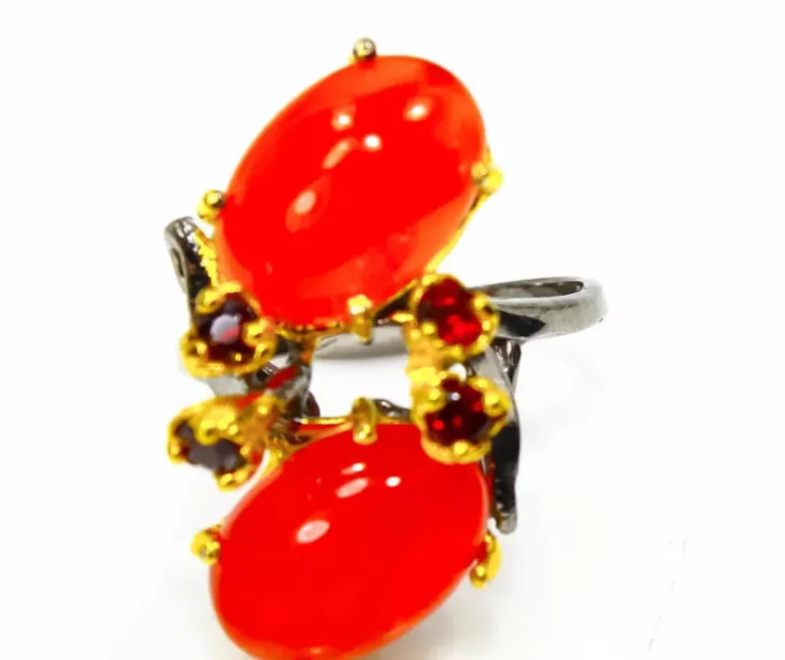 002-R-PH- The Lucille Natural double carnelian cabochons