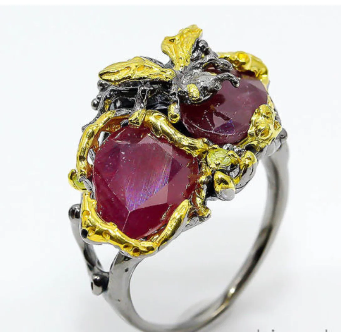 8090-R-GA-Double Raw Red Rubies