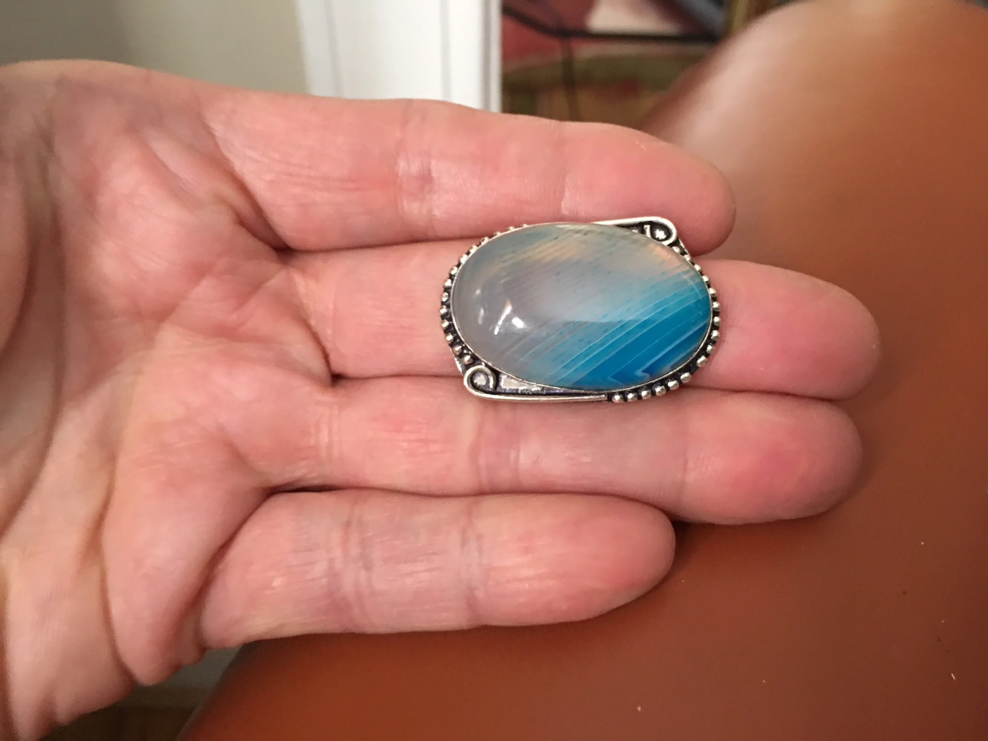 09033-R-GA-Amazonite and Sterling Ring