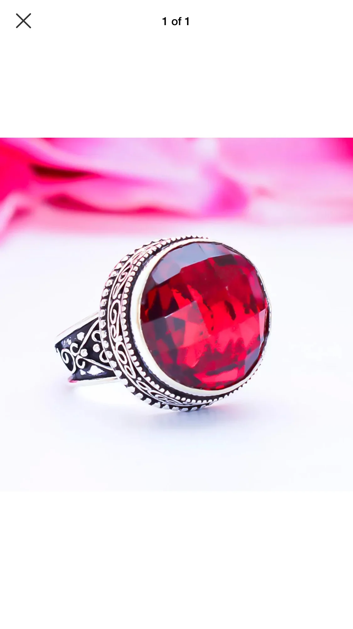 5439-R-GA- Mozambique Garnet  in a vintage style setting