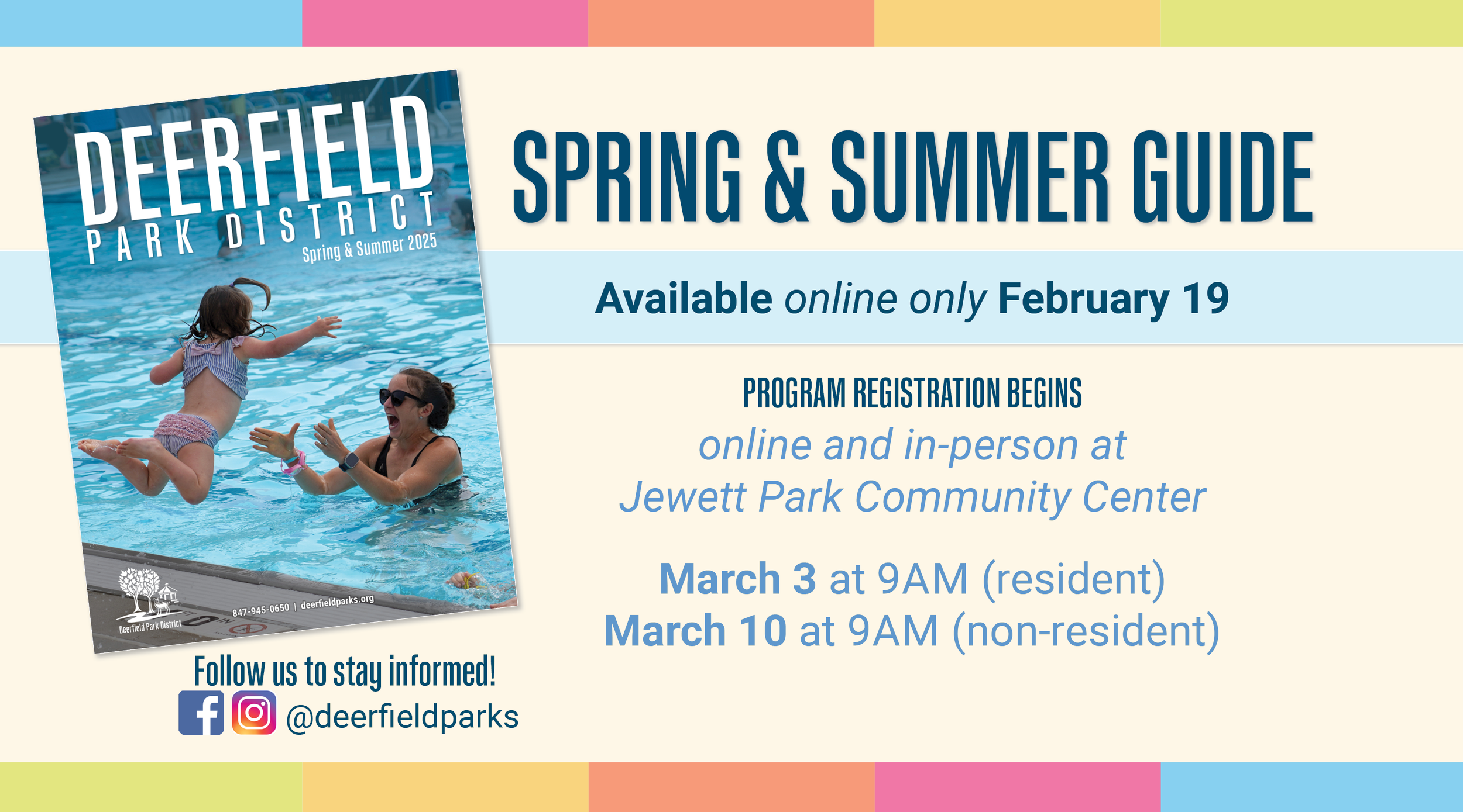 2025 Spring & Summer Program Guide Postcard Mailer (Front)