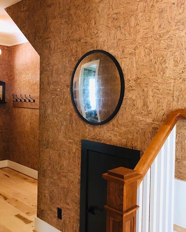 How fun is this cork! We can&rsquo;t believe how much depth this texture has brought into the space! Such a fun pattern and we couldn&rsquo;t be more thrilled for our clients #lakekeowee #lakehartwell
#cliffsliving #wowahalla #thenewwalhalla
#yeahtha