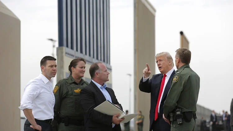 President Trump made his first visit to California to tour the border wall prototypes on Otay Mesa and attend a fundraiser in Los Angeles. @ San Diego Union-Tribune