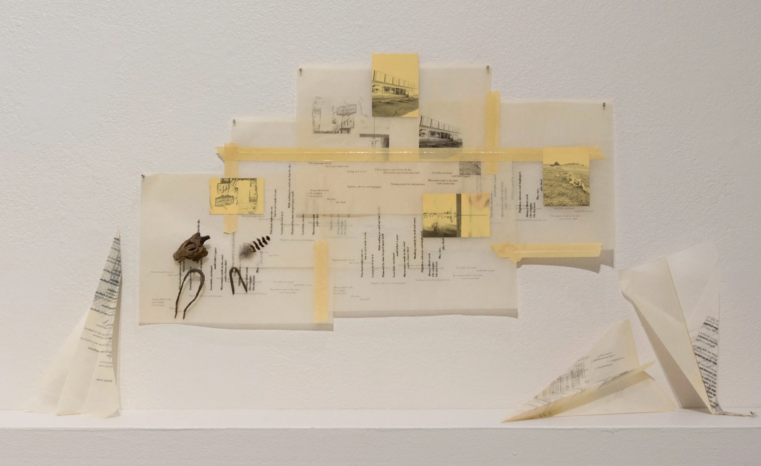 By Trail and Error. Self authored text and photographs with analog, found object collage.