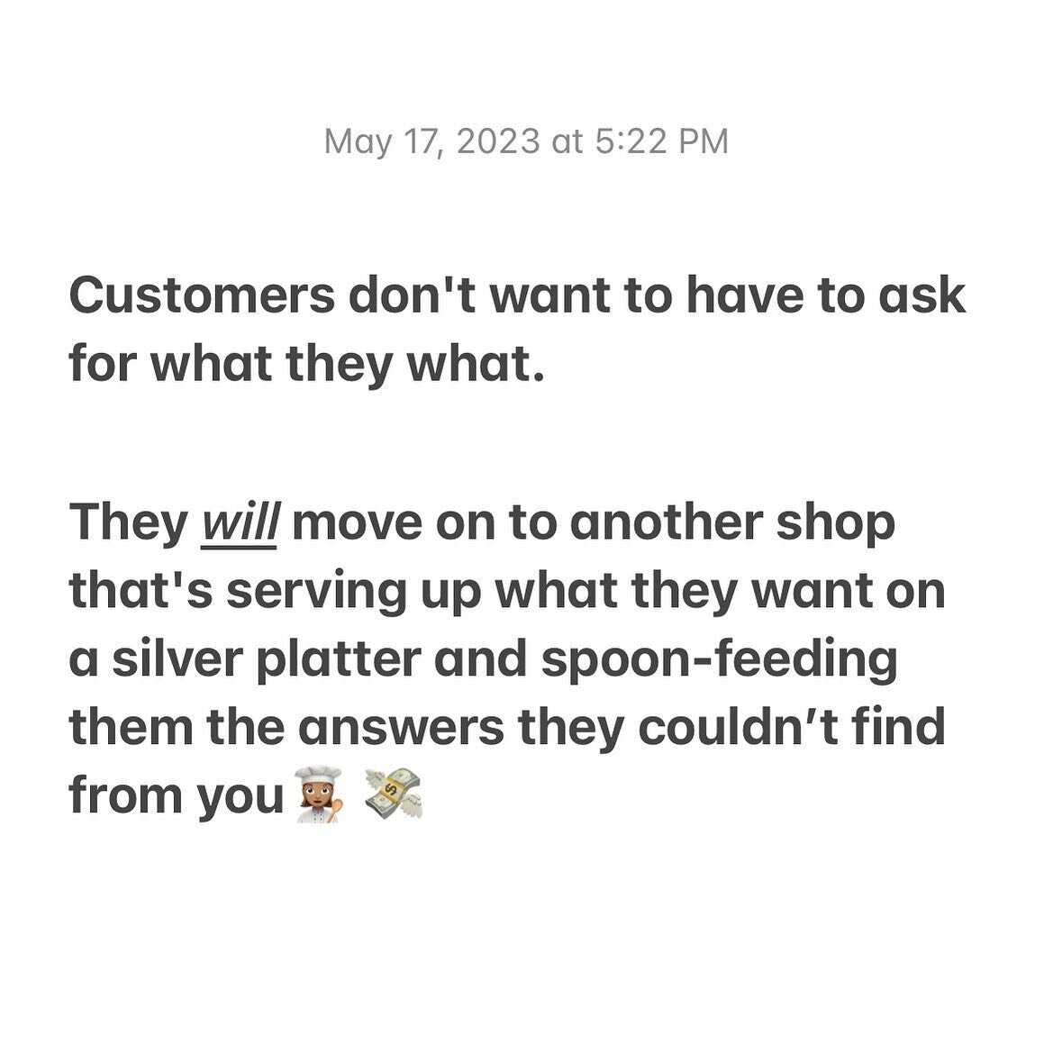 just going to leave this hard Etsy truth here for ya 😮&zwj;💨 Are you giving the people what they want? Or making them do all the work? 

This Friday, I'm telling you everything you need to know about getting more sales on Etsy in my $27 &quot;how t