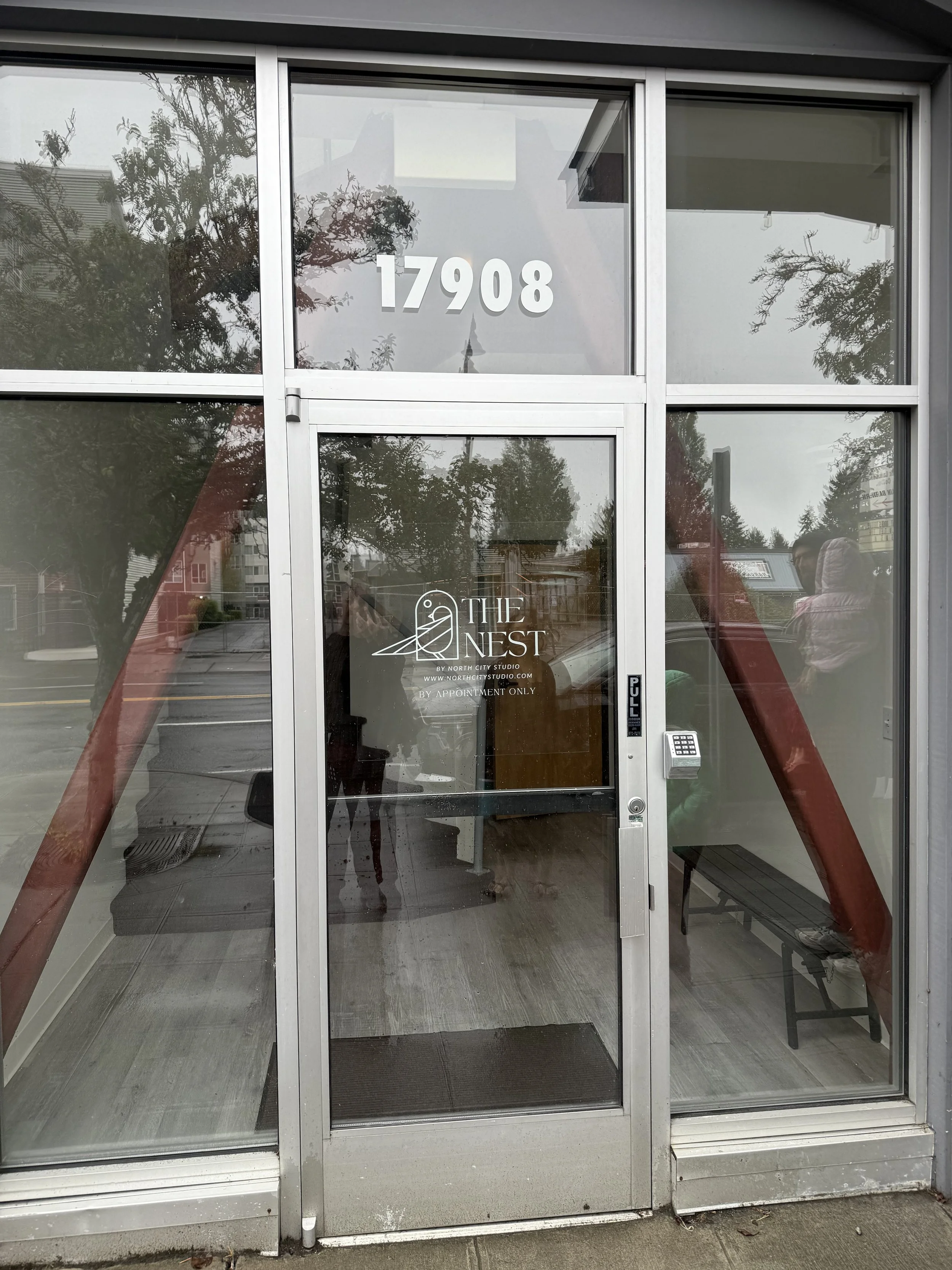 Front door entrance to The Nest Studio by North City Studio in Shoreline, WA