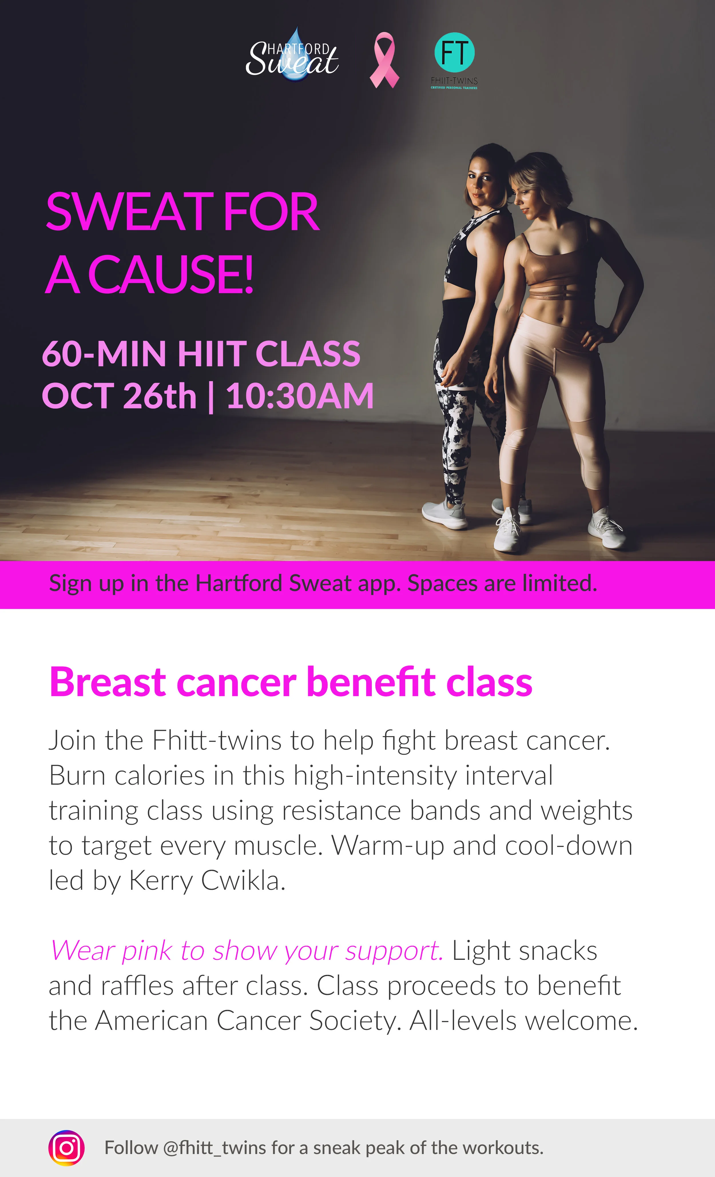 Sweat for a Cause! with the FHIIT Twins