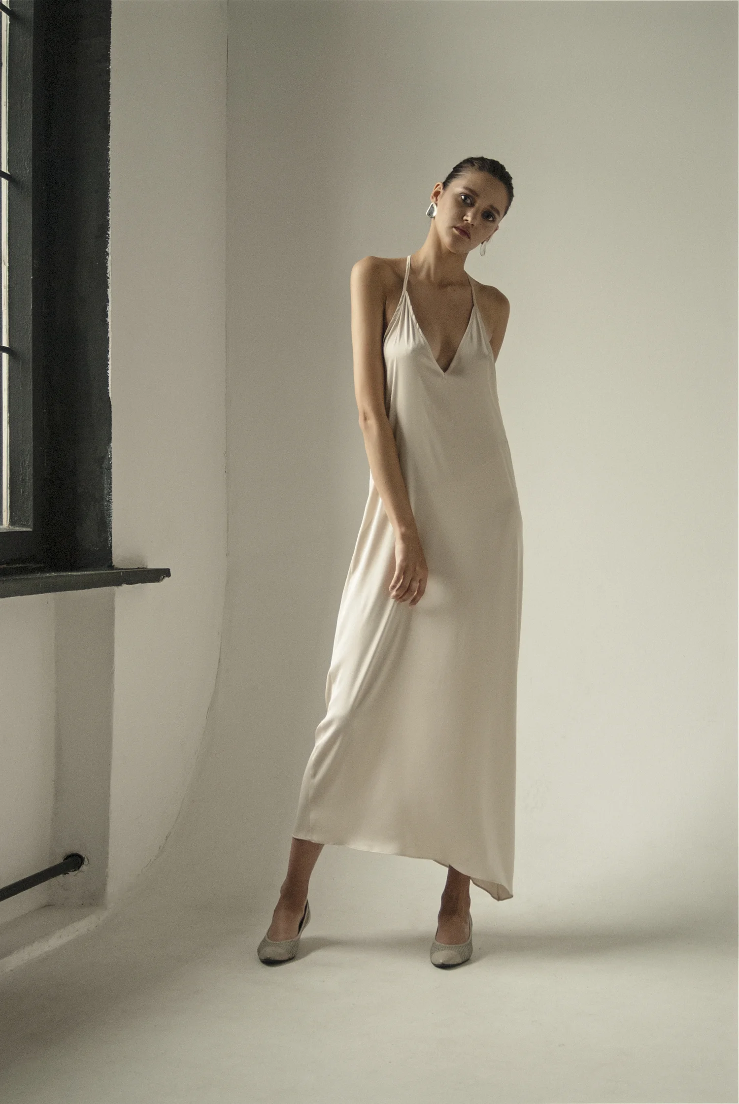 white christmas dresses Cream Lace Trim Sleeveless Slip Mini Dress