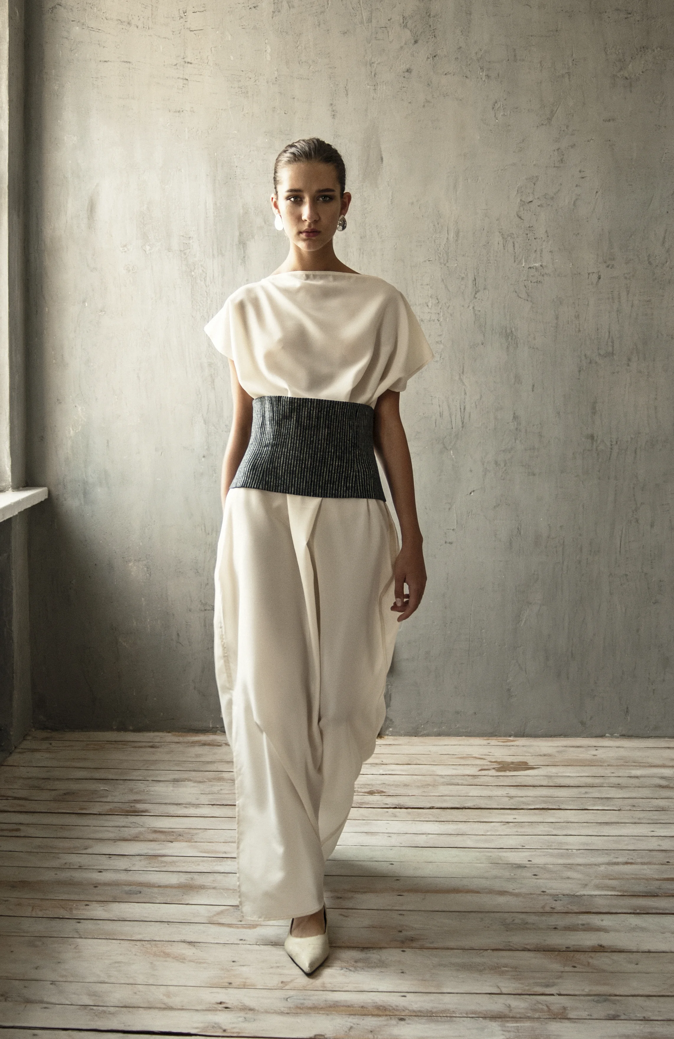 JAPANESE cotton stripped corset belt