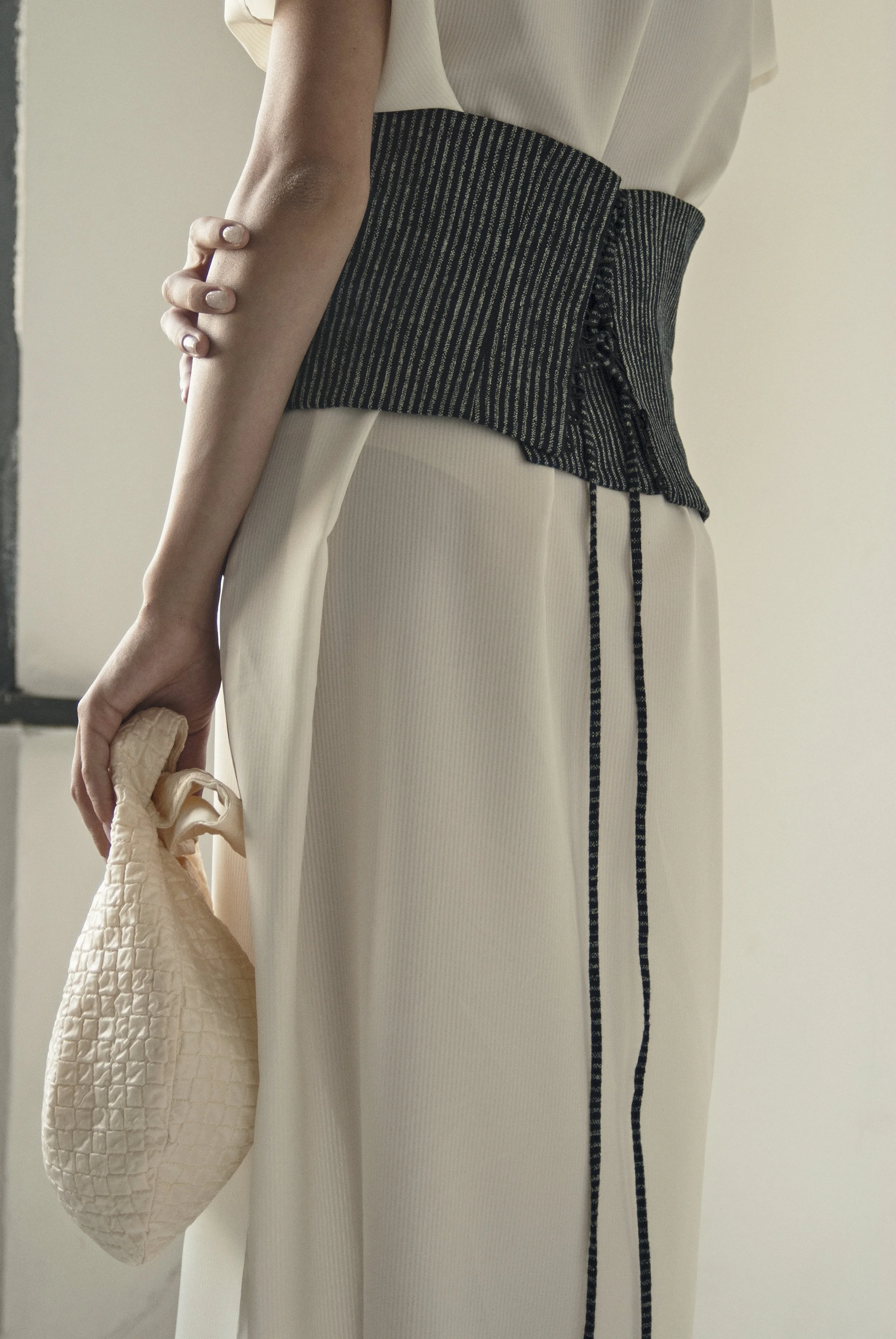 JAPANESE cotton stripped corset belt — K M by L A N G E display picture 1