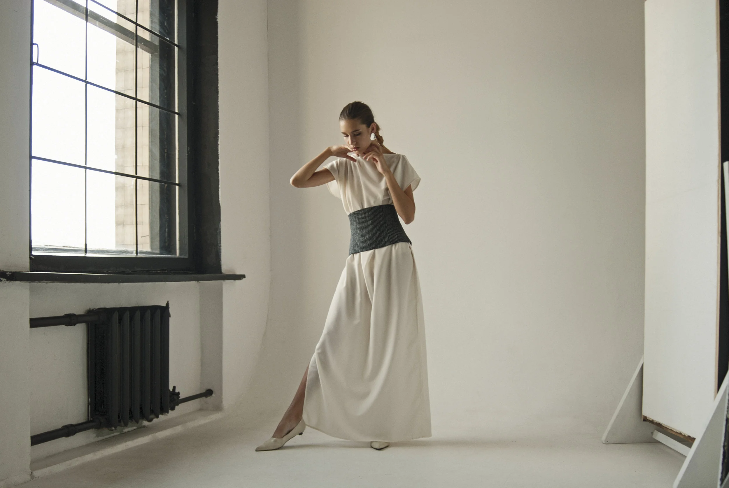 JAPANESE cotton stripped corset belt — K M by L A N G E display picture 3