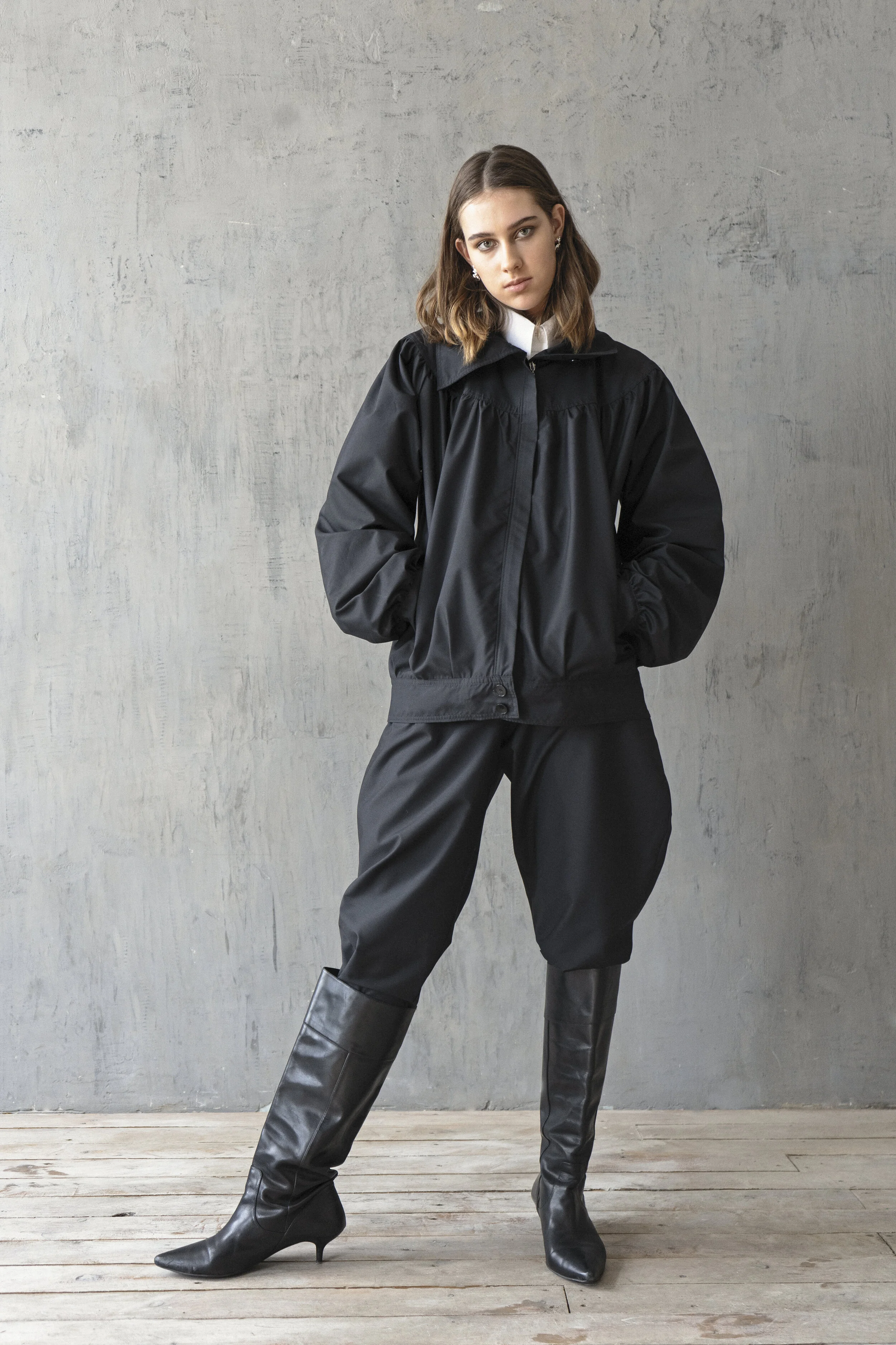 BLACK DECONSTRUCTED 80s SUIT — K M by L A N G E