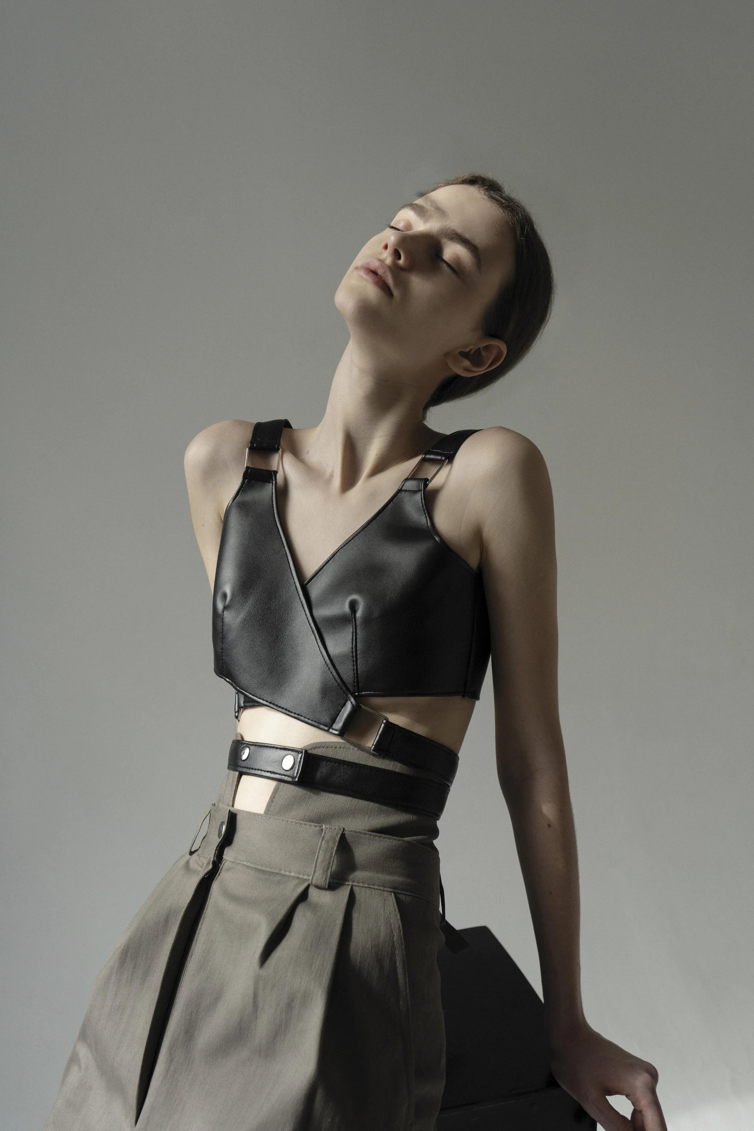 BLACK VEGAN LEATHER HARNESS