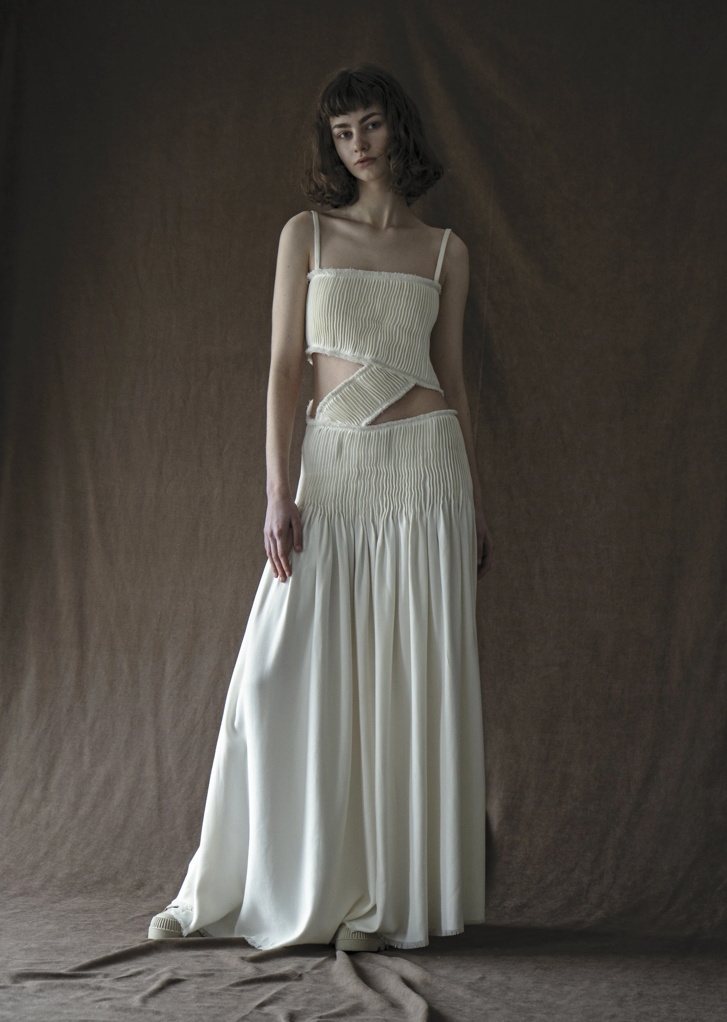 corset birthday dress Beverley Cream Mesh Maxi Dress