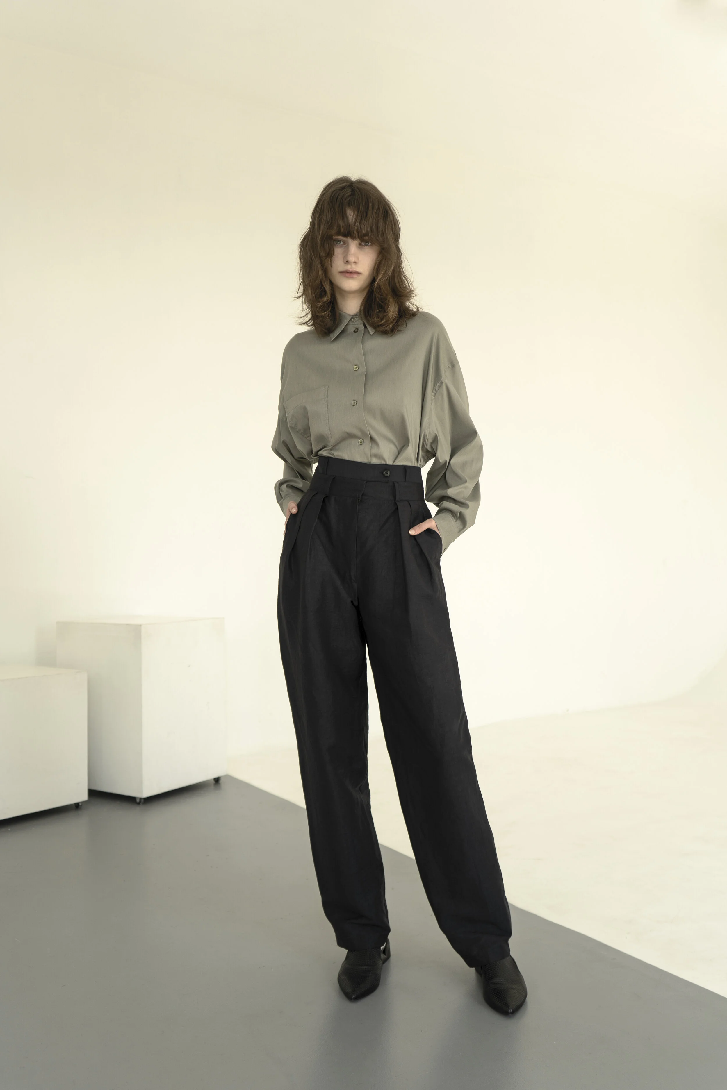 ZHYTOMIR DOUBLE BELTED PANTS — K M by L A N G E