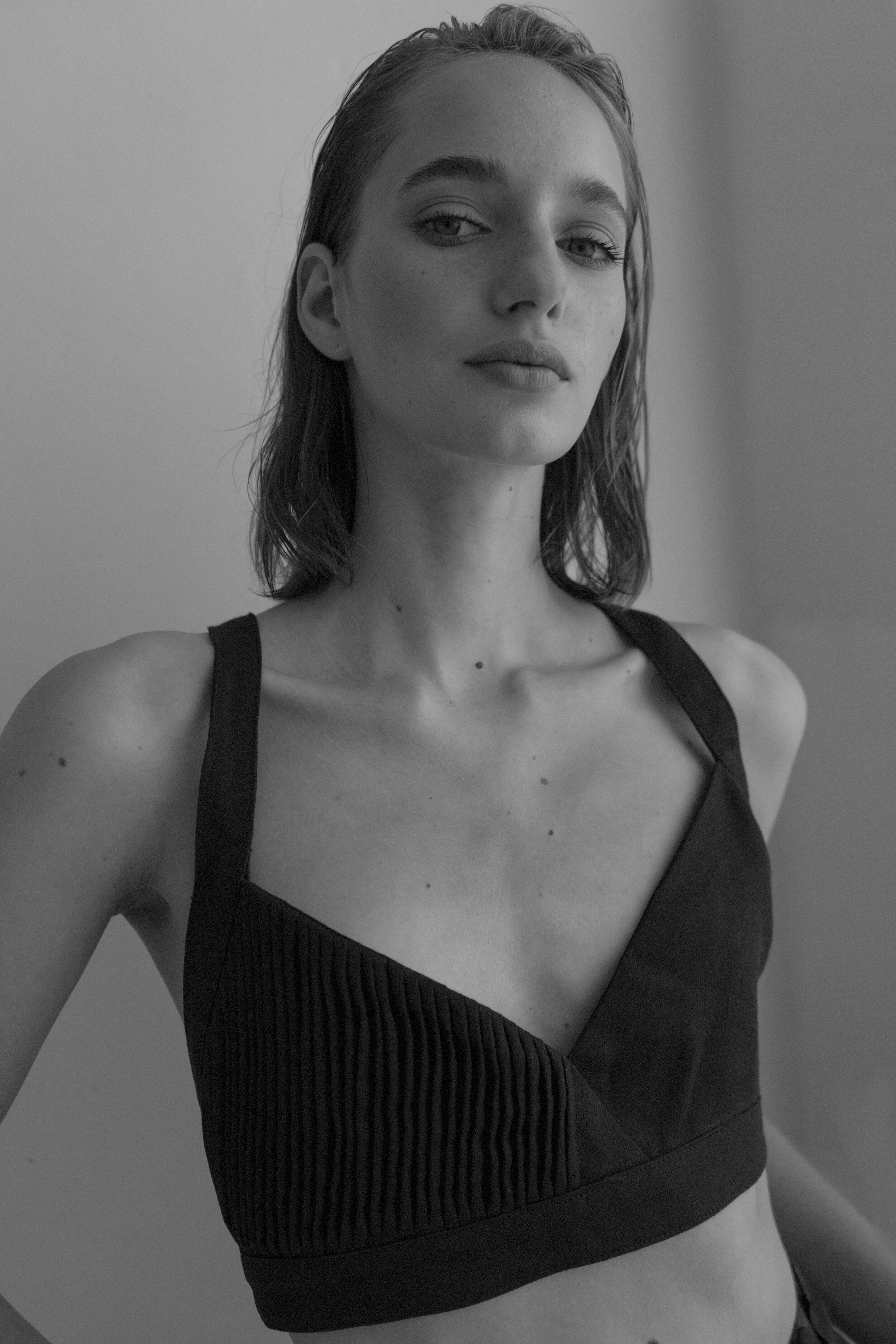 ZAPORIYIA NAVY COTTON BRALETTE