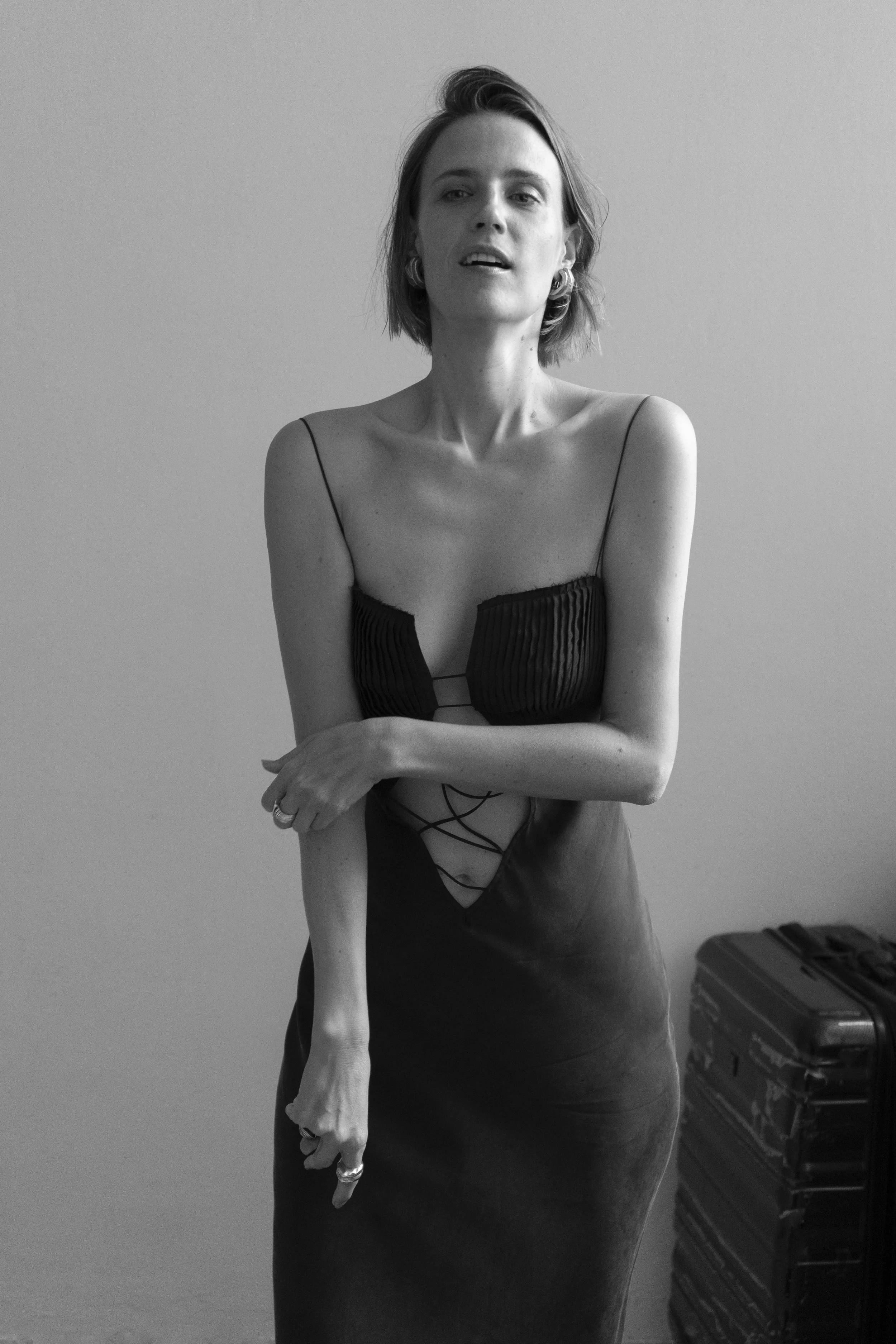 UKRAINE VICTORY CUPRO NAVY LONG DRESS — K M by L A N G E